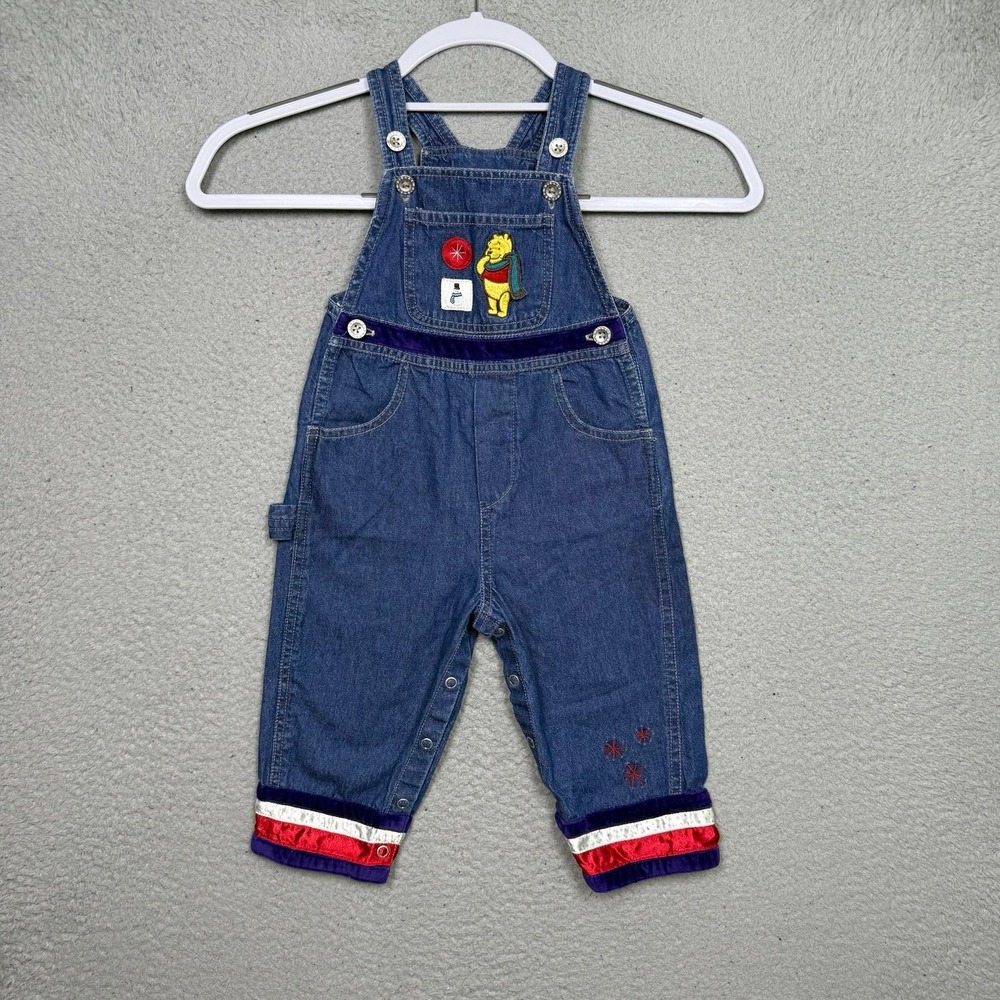 Vintage Disney Winnie The Pooh Winter Denim Overalls - Picture 2 of 10